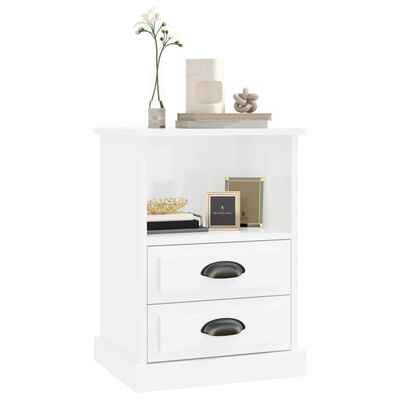 vidaXL Comodini 2 pz Bianco Lucido 43x36x60 cm