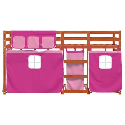 vidaXL Letto a Castello senza Materasso Rosa 90x200 cm Legno di Pino