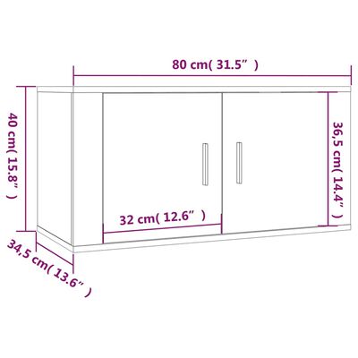 vidaXL Set di Mobili Porta TV 2 pz Grigio Cemento in Legno Multistrato