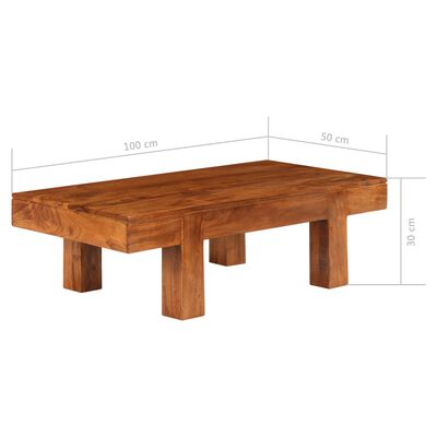 vidaXL Tavolino da Salotto in Legno Acacia Finitura Ambra 110x55x35 cm