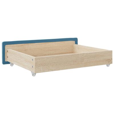 vidaXL Cassetti da Letto 2pz Blu in Legno Multistrato e Velluto