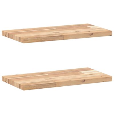 vidaXL Mensole da Parete 2 pz 60x20x2 cm Legno Acacia Non Trattato