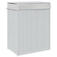 vidaXL Cesto Portabiancheria Coperchio Bianco 46x33x60 cm Polyrattan