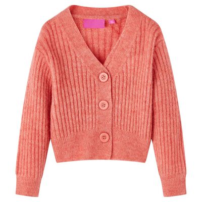 Cardigan da Bambina Lavorato a Maglia Rosa Medio 140