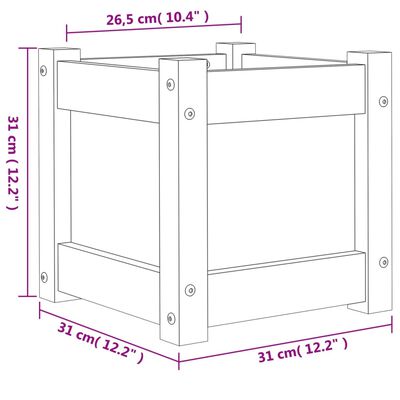 vidaXL Fioriera da Giardino 31x31x31 cm in Legno Massello di Pino