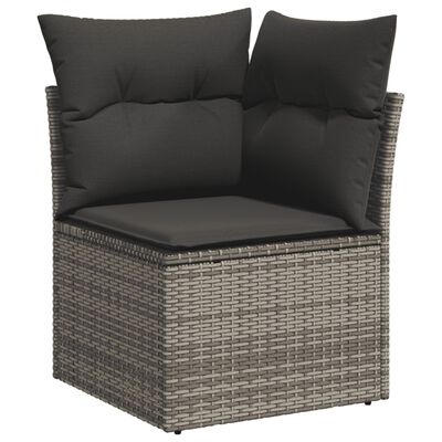 vidaXL Set Divano da Giardino 5 pz con Cuscini Grigio in Polyrattan