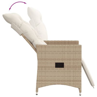 vidaXL Set da Bistrò 3 pz con Cuscini Beige in Polyrattan