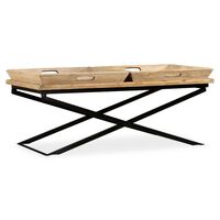 vidaXL Tavolino da Salotto in Legno Massello di Mango 110x55x42 cm