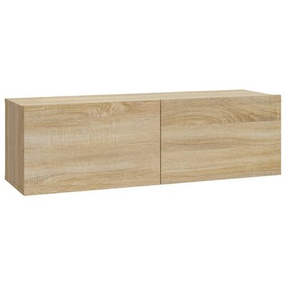 vidaXL Mobili TV Muro 2pz Rovere Sonoma 100x30x30 cm Legno Multistrato