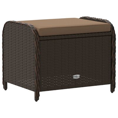 vidaXL Sgabello Giardino con Cuscino Marrone 58x46x46 cm in Polyrattan