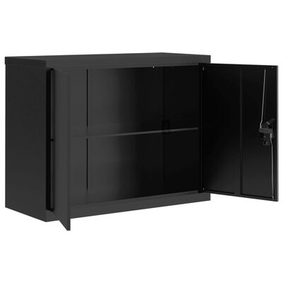 vidaXL Armadio Classificatore Nero 90x40x70 cm in Acciaio