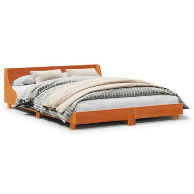 vidaXL Letto senza Materasso Marrone Cera 160x200 cm in Legno di Pino