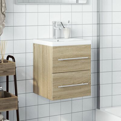 vidaXL Mobile da Bagno con Lavabo Integrato Rovere Sonoma