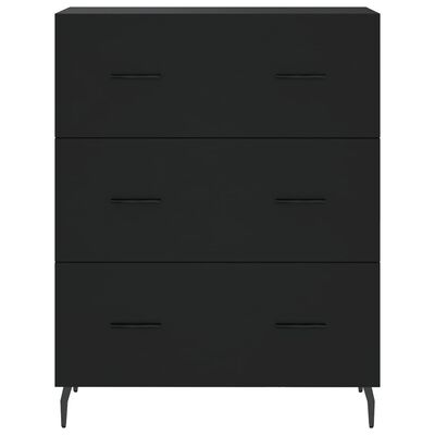 vidaXL Credenza Nera 69,5x34x180 cm in Legno Multistrato