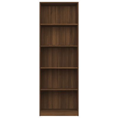 vidaXL Libreria 5 Ripiani Rovere Marrone 60x24x175cm Legno Multistrato