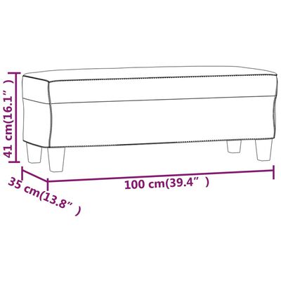 vidaXL Panca Marrone 100x35x41 cm in Similpelle