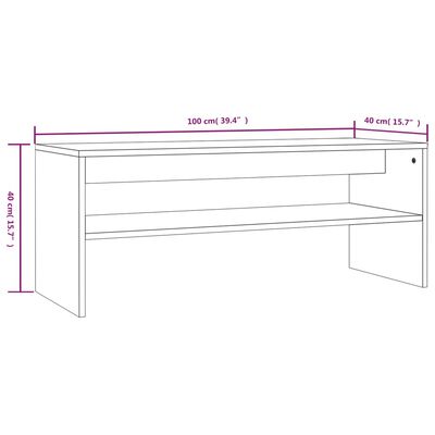 vidaXL Tavolino da Salotto Rovere Fumo 100x40x40 cm Legno Multistrato