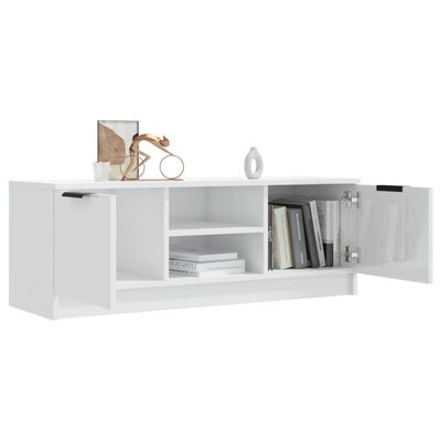 vidaXL Mobile Porta TV Bianco Lucido 102x35x36,5 cm Legno Multistrato