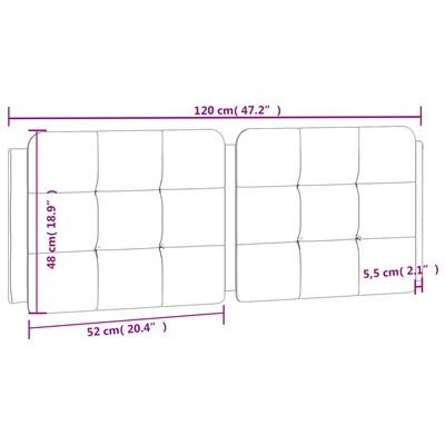 vidaXL Cuscino Testiera Grigio 120 cm in Similpelle