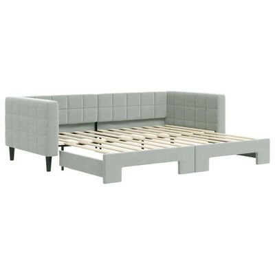 vidaXL Divano Letto con Letto Estraibile Grigio Chiaro 90x200 Velluto