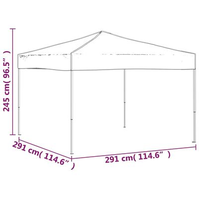 vidaXL Tenda per Feste Pieghevole Crema 3x3 m