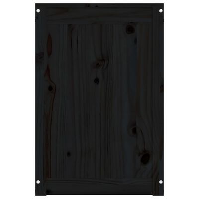 vidaXL Contenitore per Bucato Nero 88,5x44x66 cm Legno Massello Pino