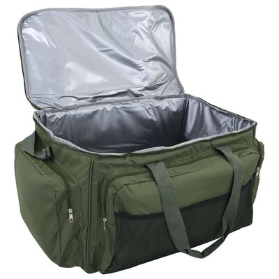 vidaXL Borsa da Pesca Impermeabile Verde Scuro in Tessuto Oxford