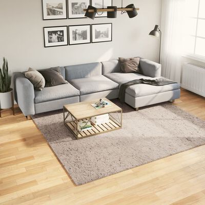 vidaXL Tappeto Shaggy PAMPLONA a Pelo Lungo Moderno Beige 240x240 cm