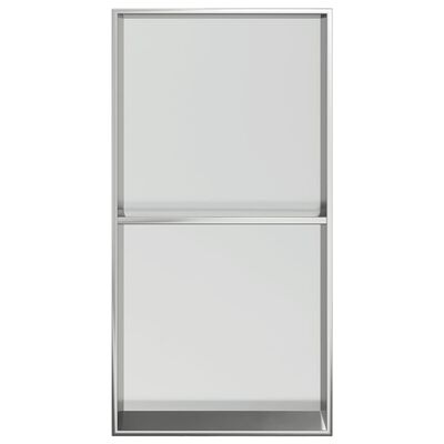 vidaXL Nicchia per Doccia Argento Spazzolato 32x62x9cm in Acciaio Inox