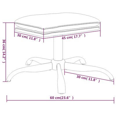 vidaXL Poggiapiedi Grigio Chiaro 60x60x36 cm in Tessuto e Similpelle