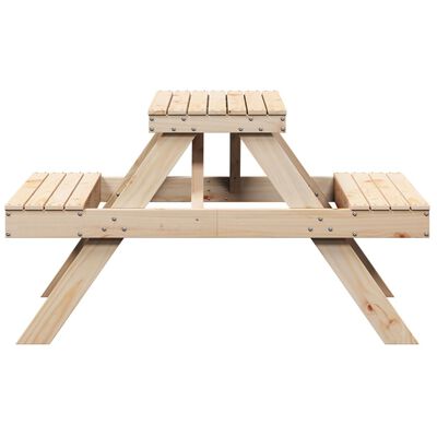 vidaXL Tavolo da Picnic 105x134x75 cm in Legno Massello di Pino