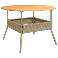 vidaXL Tavolo Giardino Piano Legno Acacia Beige Ø110x71 cm Polyrattan