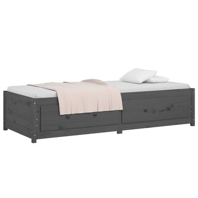 vidaXL Dormeuse Grigia 90x190 cm Single in Legno Massello di Pino