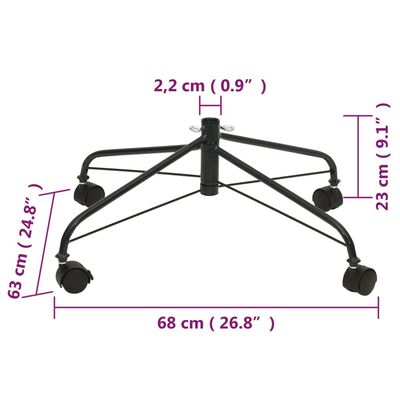 vidaXL Supporto con Ruote per Albero di Natale 68x63x23 cm