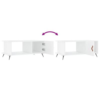 vidaXL Tavolino da Salotto Bianco Lucido 90x50x40 cm Legno Multistrato