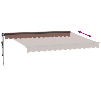 vidaXL Tenda da Sole Retrattile Automatica con LED Marrone 350x250 cm