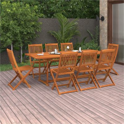 vidaXL Set da Pranzo da Giardino 9 pz 220x90x75 cm Massello di Acacia