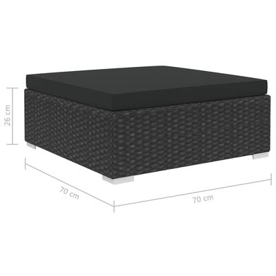 vidaXL Set Divani da Giardino 8 pz con Cuscini in Polyrattan Nero