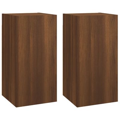 vidaXL Mobili TV 2 pz Rovere Marrone 30,5x30x60 cm Legno Multistrato