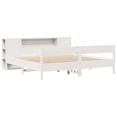 vidaXL Giroletto con Libreria senza Materasso 180x200 cm in Legno Pino