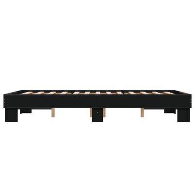 vidaXL Giroletto Nero 135x190 cm in Legno Multistrato e Metallo