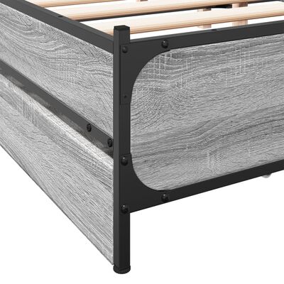 vidaXL Giroletto Cassetti Grigio Sonoma 135x190 cm Legno Multistrato