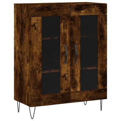 vidaXL Credenza Rovere Fumo 69,5x34x180 cm in Legno Multistrato