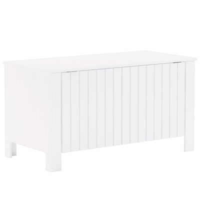 vidaXL Contenitore con Coperchio RANA Bianco 100x49x54cm Massello Pino