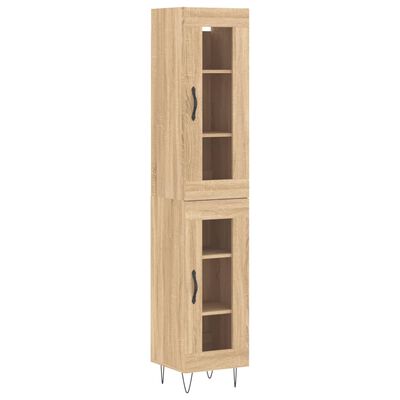 vidaXL Credenza Rovere Sonoma 34,5x34x180 cm in Legno Multistrato