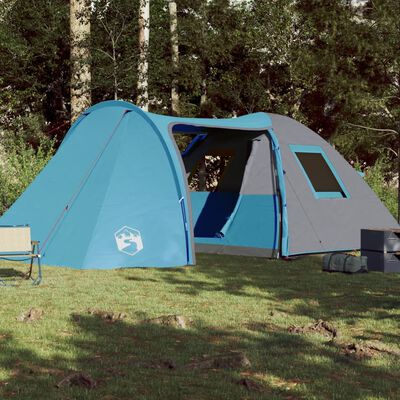 vidaXL Tenda da Campeggio a Cupola per 4 Persone Blu Impermeabile