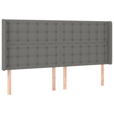 vidaXL Letto a Molle Materasso e LED Grigio Scuro 180x200cm in Tessuto