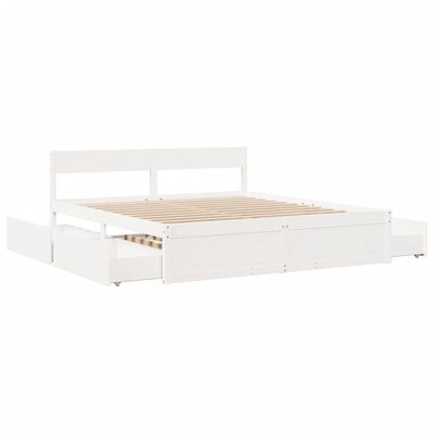 vidaXL Letto senza Materasso Bianco 180x200 cm Legno Massello di Pino