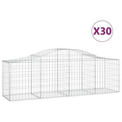 vidaXL Cesti Gabbioni ad Arco 30 pz 200x50x60/80 cm Ferro Zincato