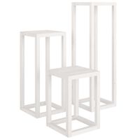 vidaXL Set Supporti per Piante 3 pz Bianco in Legno Massello di Pino